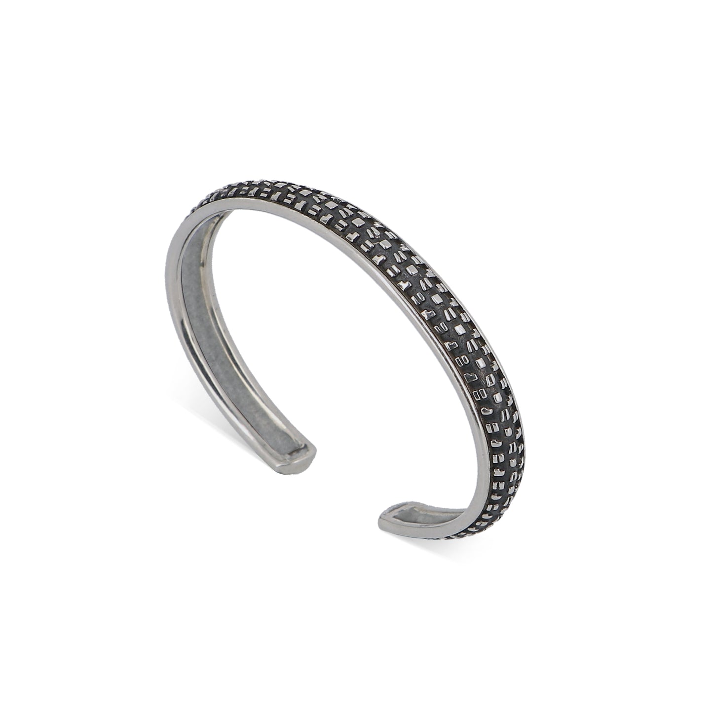 Bracciale Bangle medium in argento invecchiato