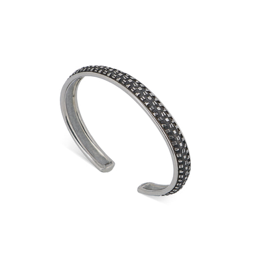 Bracciale Bangle medium in argento invecchiato