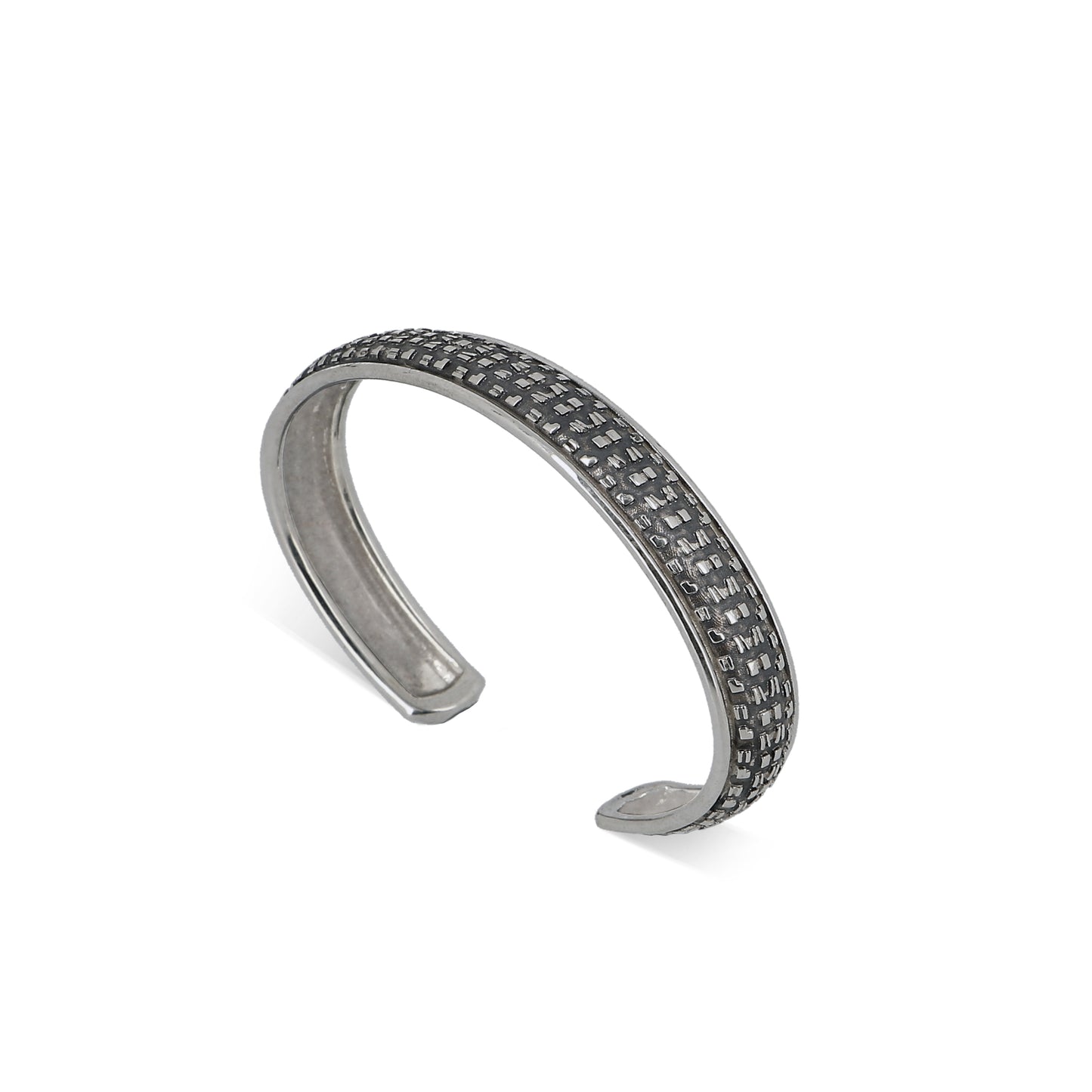 Bracciale Bangle large argento invecchiato